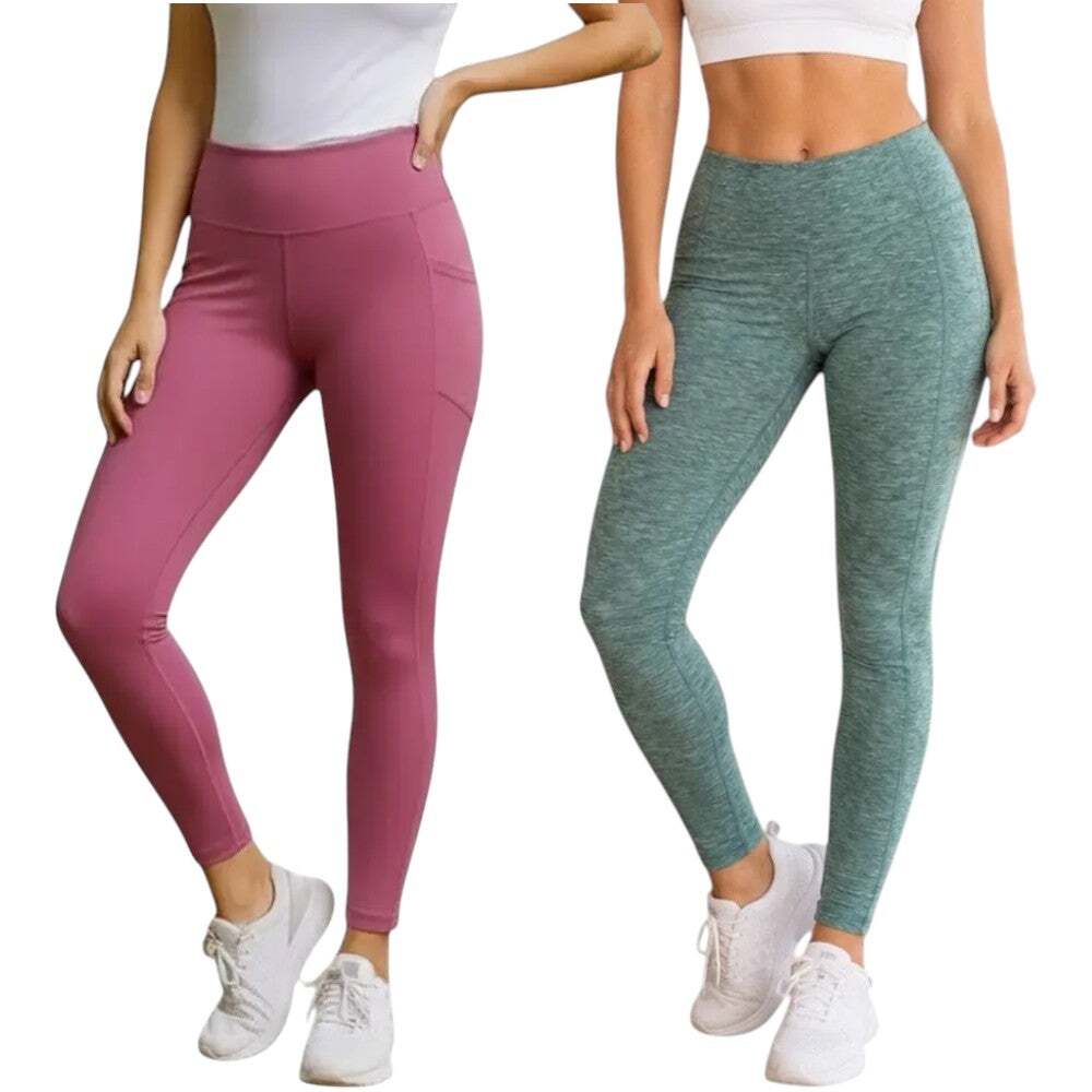 Lot 2 Victoria's Secret High Rise Soft Stretchy Leggings, L-Short/US12